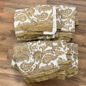 Cotton Damask Curtains -Set of 4